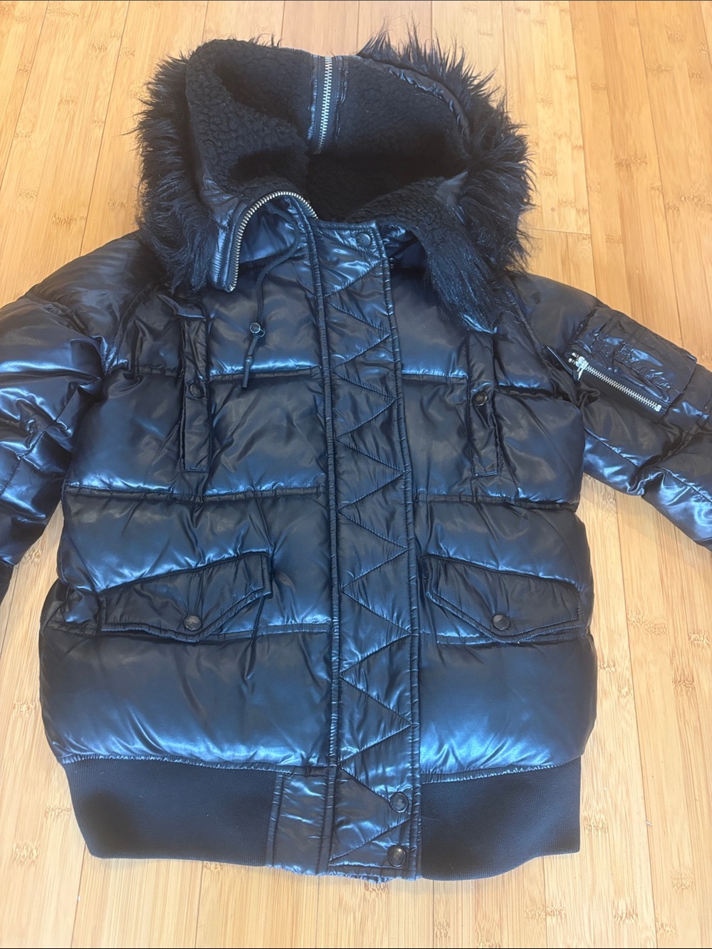 The Kooples Women's Puffer Jacket with Faux-Fur Hood